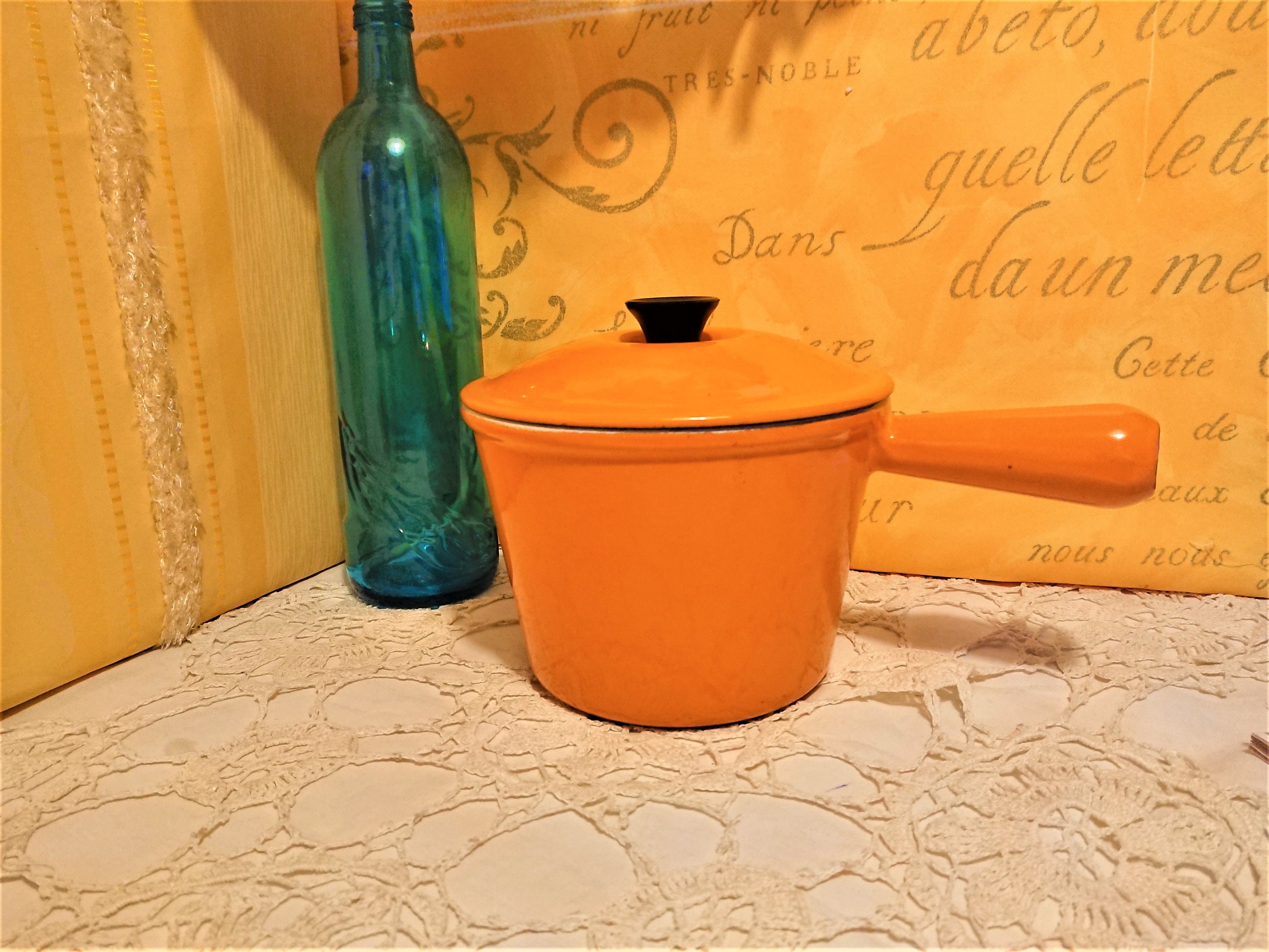 Le Creuset Service à fondue en fonte Orange-rouge 20cm 2l