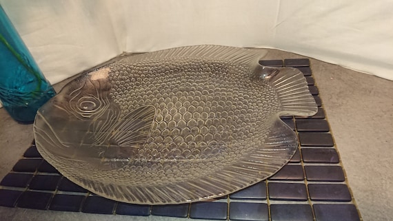 ガラス製魚皿、フランス、1970年代 / 食器 / 料理 / レトロなキッチン