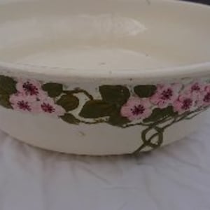 Sarreguemines Bacino Barbotine Francia anni &#39;20 / Decorazione bagno vintage / raro grande Bacino Barbotine Faience in stile Art Nouveau