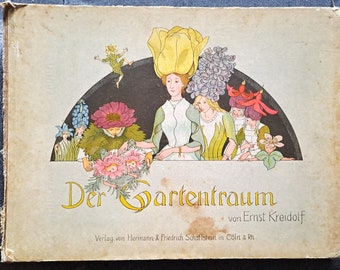 The Garden Room by Ernst Kretdolf, Children's Book, Color Illustrations, Gift Collection / German Language Library, 1911, Youth