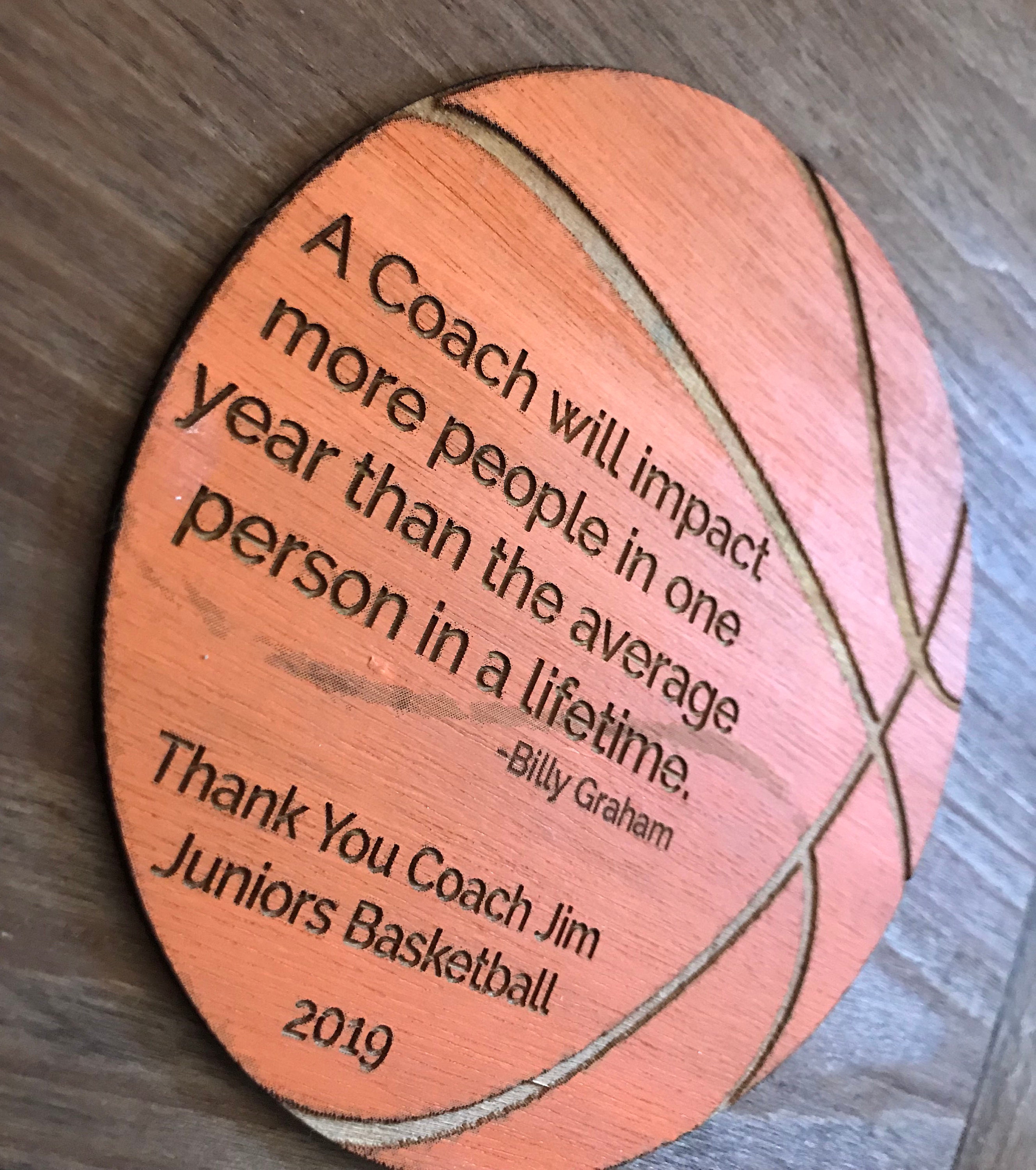 Basketball Thank You Coach Plaque Basketball Personalized Etsy