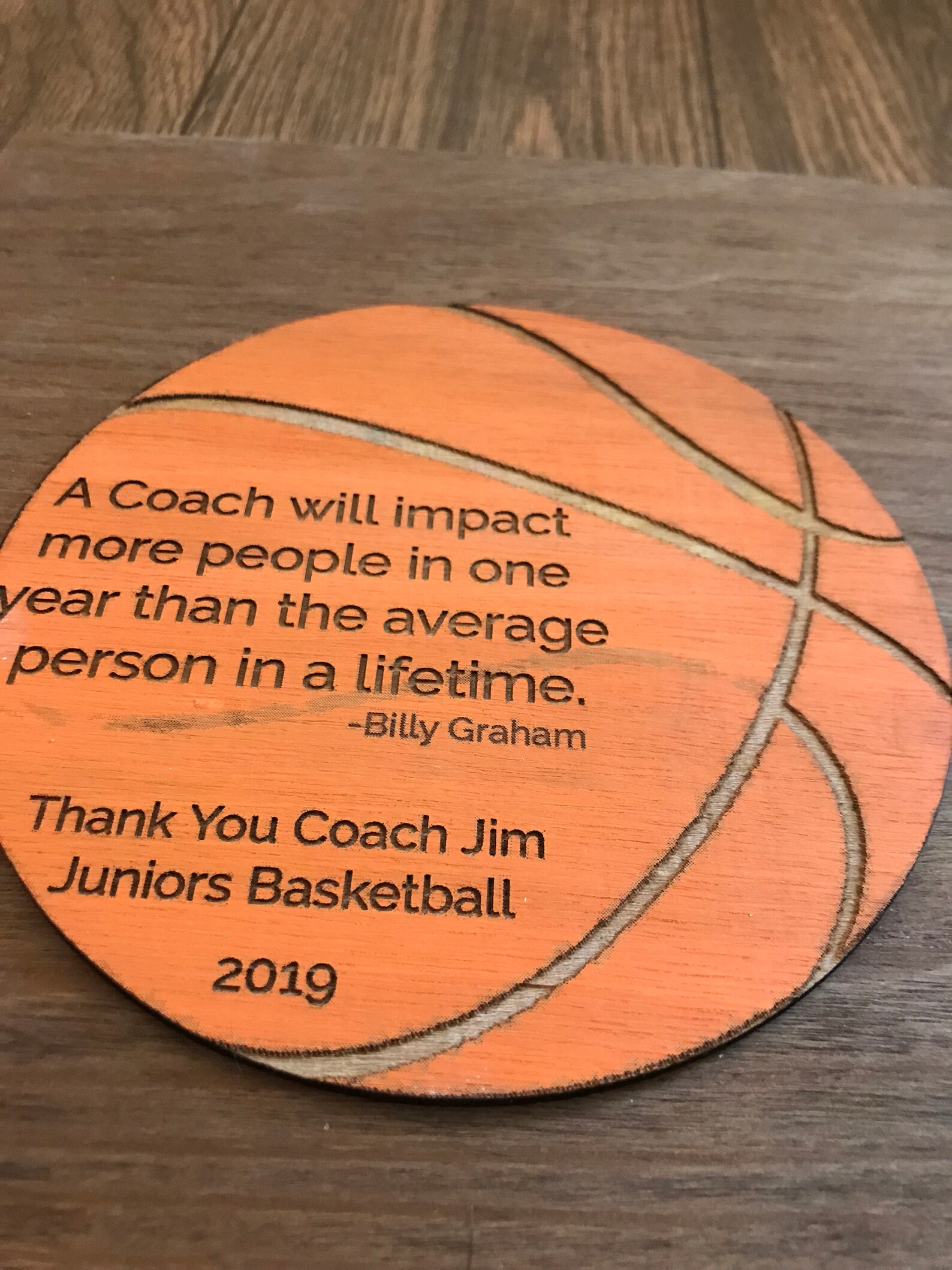 Basketball Thank You Coach Plaque Basketball Personalized Etsy