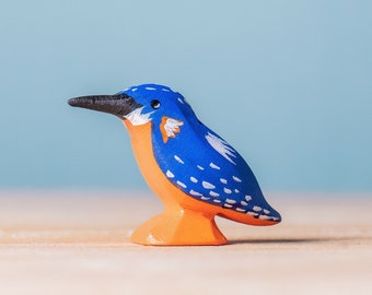 Kingfisher Wooden Bird Toy - Handcrafted Maple Wood for Waldorf Education