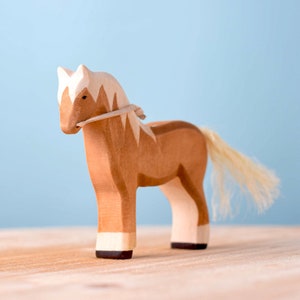 Montessori-Friendly Wooden Animal Horse | Handcrafted Organic Wood Toy | Waldorf Figure