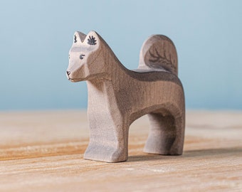Shurik Dog Wooden Figurine | Handmade Waldorf Toy for Montessori Play