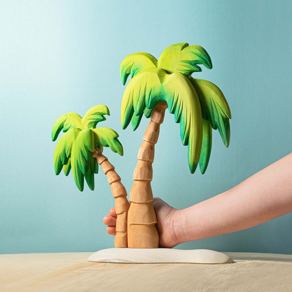 Handmade Palm Tree Wooden Waldorf Toy for Montessori Play