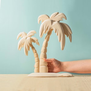Handmade Naked Palm Tree Wooden Waldorf Toy for Montessori Play