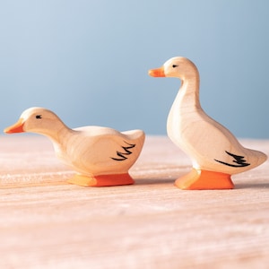 Montessori Wooden Bird Domestic Duck | Waldorf Educational Toy | Handmade with Organic Wood