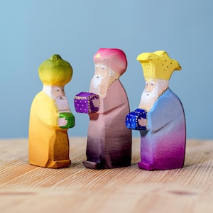 The Three Kings Wooden Figure Set | Handmade Montessori Inspired Waldorf Toy