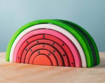 Watermelon Wooden Stacker Toy | Handmade Montessori-Inspired Play for Kids