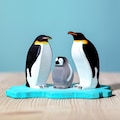 Emperor Penguin Family Wooden Animal | Waldorf Inspired | Handmade with Maple Wood