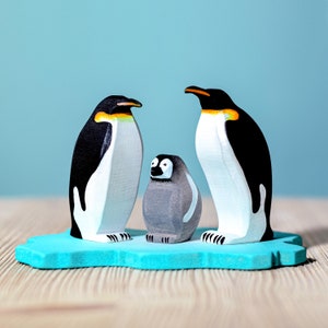 Emperor Penguin Family Wooden Animal | Waldorf Inspired | Handmade with Maple Wood