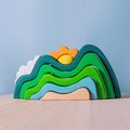 Montessori Mountain with Sun Wooden Stacker Toy | Handmade Educational Waldorf Toys product logo