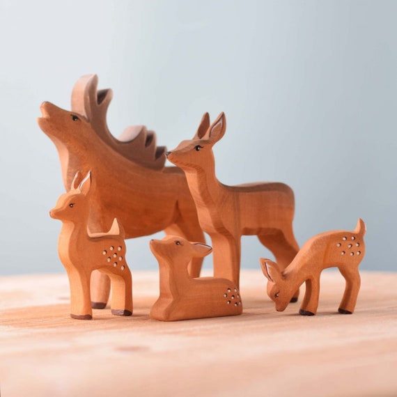Deer Herd SET I Wooden Deer I Wooden Stag I Wooden Fawn I Etsy Canada