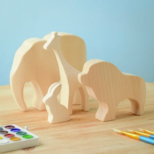 Paint-Your-Own Wooden Animal Figures | Montessori Inspired DIY Toys | Handmade Waldorf Toy