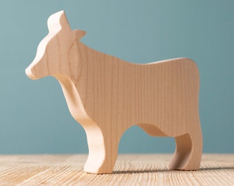 Figurines de ferme en bois à peindre | Jouets DIY inspirés de Montessori | Animal Waldorf fait main
