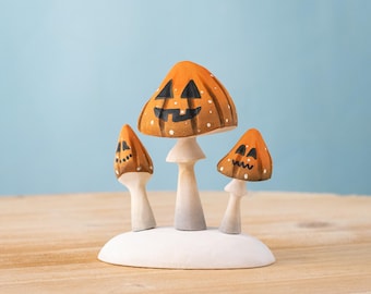 Montessori Wooden Mushrooms | Sustainable Waldorf Toy | Handmade with Linden Wood