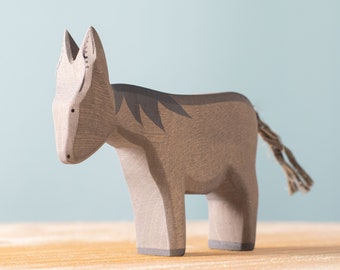 Handmade Donkey Wooden Toy | Montessori and Waldorf Animal