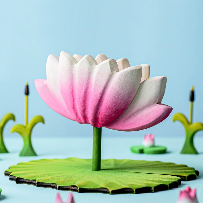 Lotus Flower Handmade Wooden Decoration Waldorf Deco Inspired image 5