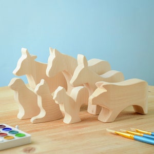 Paint-Your-Own Wooden Farm Figures | Montessori Inspired DIY Toys | Handmade Waldorf Animal