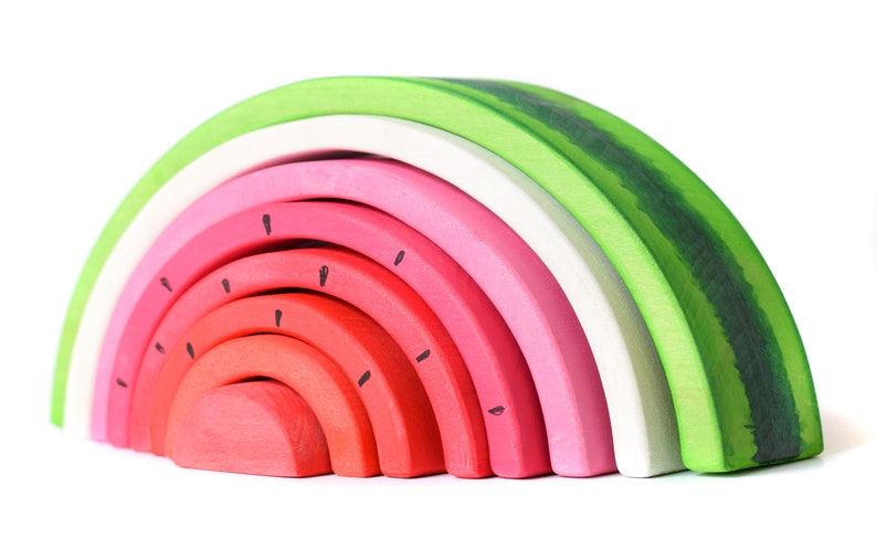 Wooden Toy Natural Toy Waldorf Toys Toy Stacker the WATERMELON Montessori Materials Toddler Gift Stacking Toy Stacking Souvenir