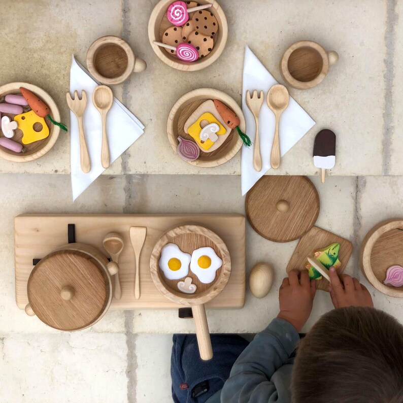 Kitchen toys plates cups spoons and forks Kitchen set Etsy