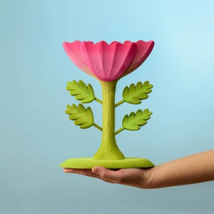 Handmade Gift Pink Wooden Flower | Large Waldorf-Inspired Decoration | Eco-Friendly Montessori Decor