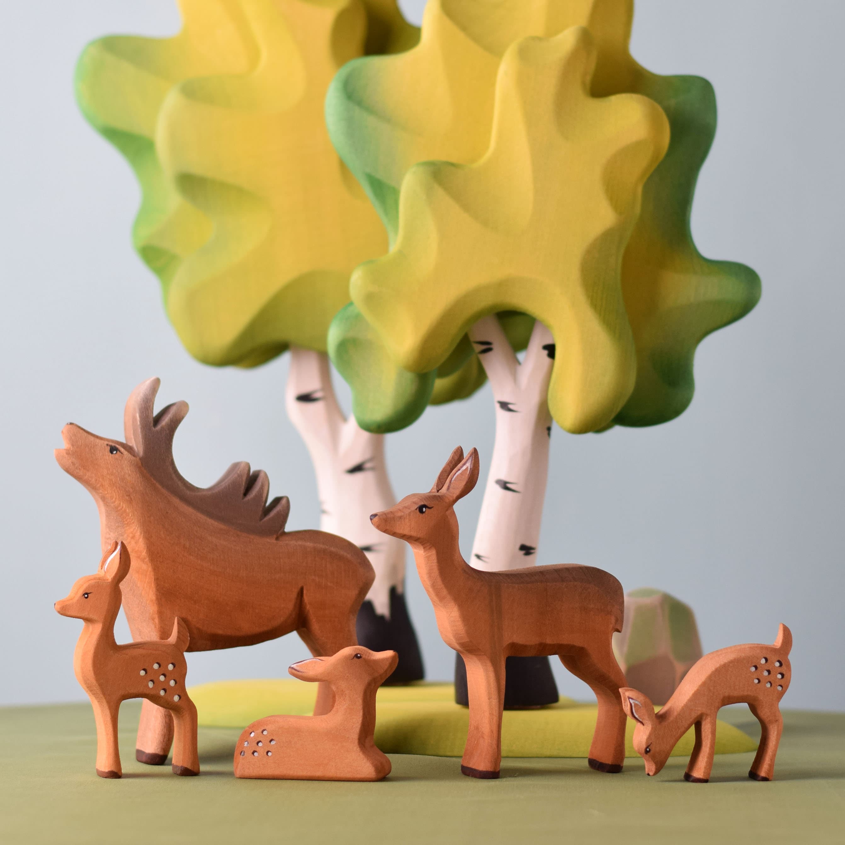 Deer Herd SET I Wooden Deer I Wooden Stag I Wooden Fawn I Etsy Canada