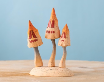 Spooky Mushrooms | Handcrafted Wooden Halloween Toy | Waldorf Inspired Autumn Play by Bumbu Toys
