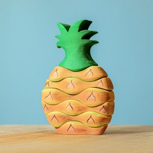 Juguete apilador de madera ANANAS / Juego Montessori ecológico / Juego de apilamiento Waldorf hecho a mano