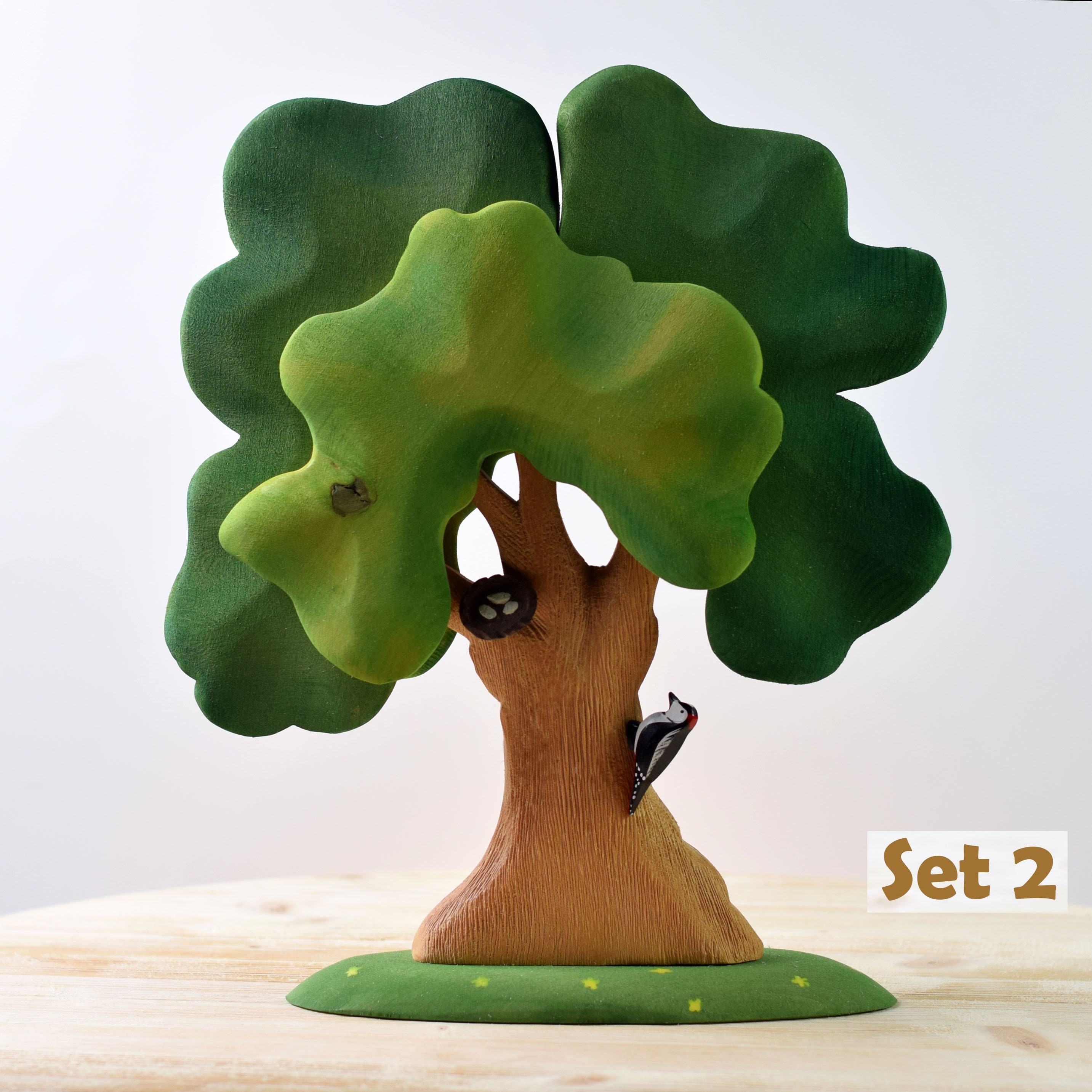 Waldorf Tree Toy Oak Green Wooden Tree Toy Old Oak Tree | Etsy