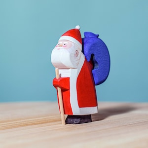 Handmade Wooden Santa Claus | Non-Toxic Christmas Montessori Play | Holiday Waldorf Toy