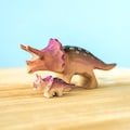 Waldorf Triceratops Toy | Montessori Dinosaur Figure | Handmade with Organic Wood