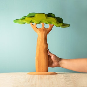 Montessori Large Wooden Tree Baobab | Safe Handmade Non-Toxic Paint Toy