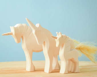Fantasy Unicorn Wood Figure | Waldorf Animals | Montessori Friendly Wooden Toy