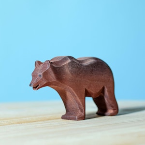 Montessori Big Bear Wooden Animal Play Figure | Handmade Organic Wood Toy