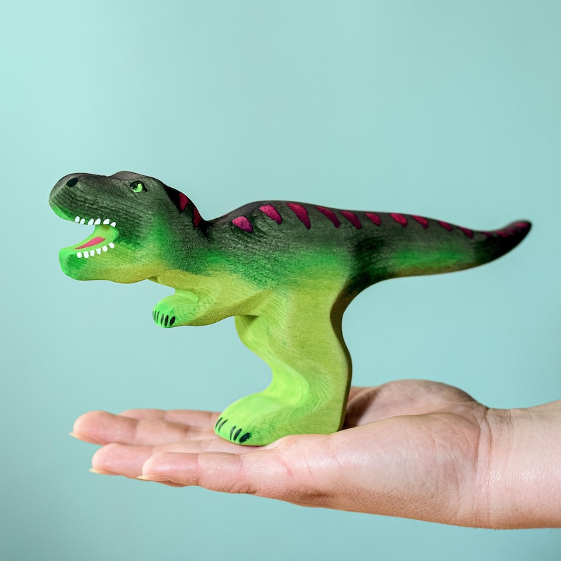 Dinosaure en bois T-Rex Waldorf Jouet tyrannosaure en bois de tilleul fabriqué à la main pour enfants image 6