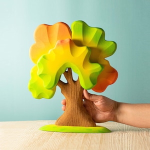 Natural Autumn Oak Wooden Tree | Handmade Waldorf & Montessori Educational Toy