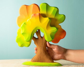 Natural Autumn Oak Wooden Tree | Handmade Waldorf & Montessori Educational Toy