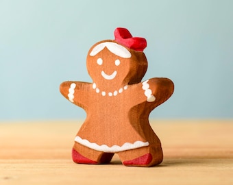 Handmade Wooden Gingerbread Girl | Eco-Friendly Christmas Ornament
