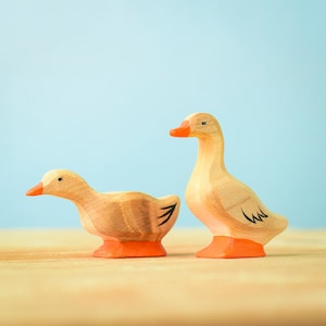 Montessori Wooden Bird Domestic Duck | Waldorf Educational Toy | Handmade with Organic Wood