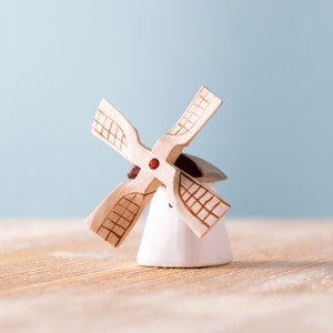 Rustic Maple Wooden Windmill | Traditional Waldorf Toy Office Decoration