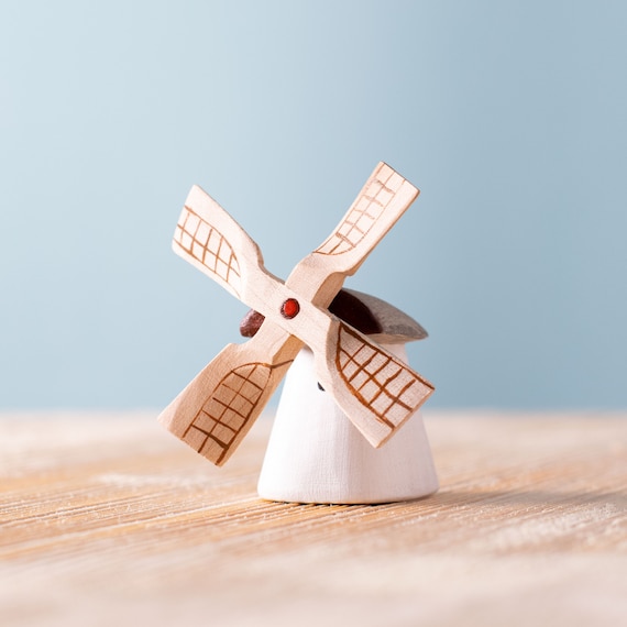 Wooden Toy Windmill, Collectible Figurine, Gift for Him, Handmade Windmill,  Office Decor, Miniature Windmill, Traditional Windmill. 