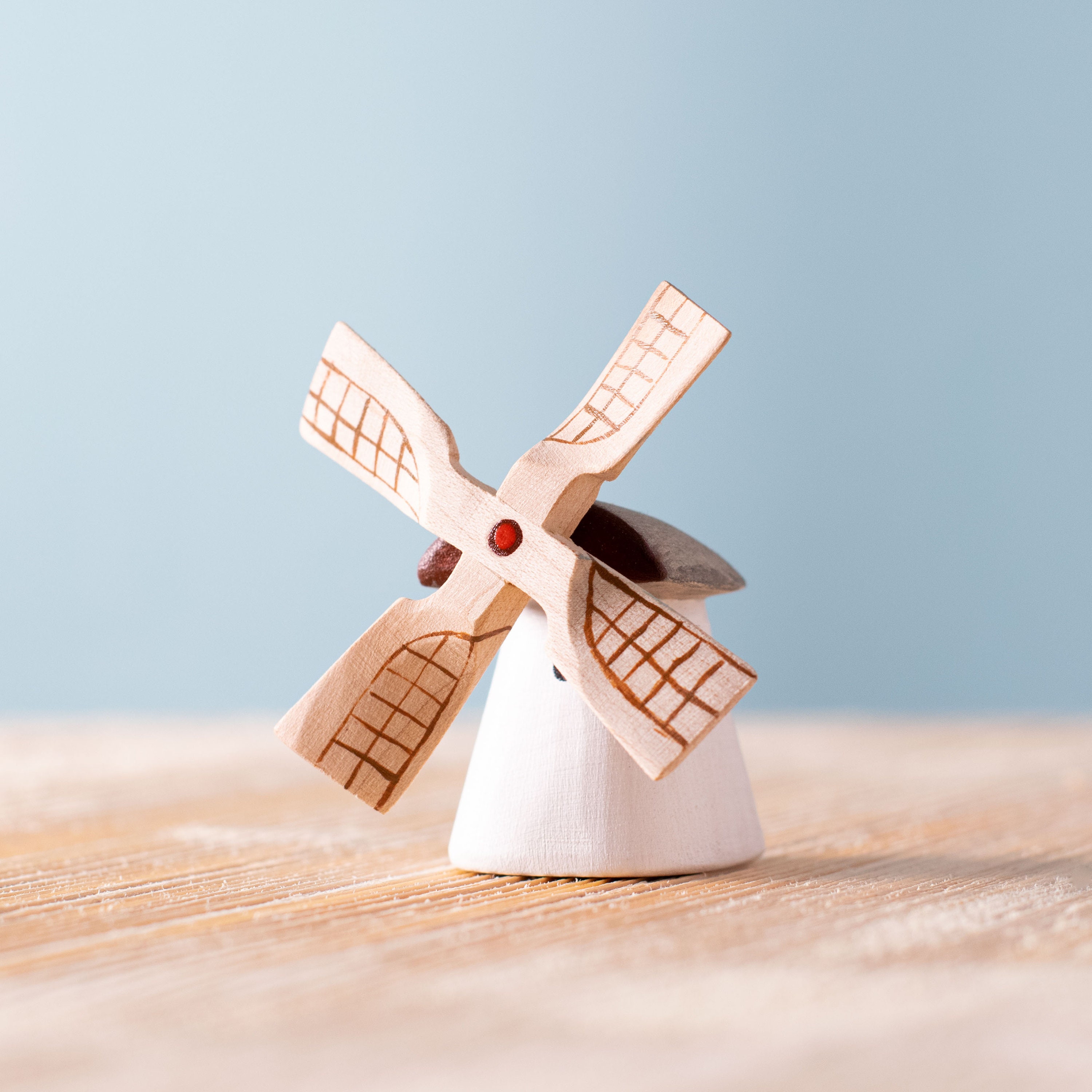 Wooden Toy Windmill, Collectible Figurine, Gift for Him, Handmade Windmill,  Office Decor, Miniature Windmill, Traditional Windmill. 