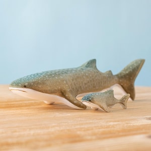 Wooden Whale Shark Family Toy Set | Montessori Ocean Animals | Waldorf Eco-Friendly Handmade Sea Creatures by Bumbu Toys