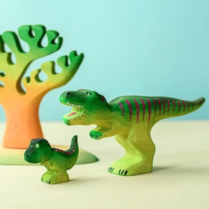 Dinosaure en bois T-Rex Waldorf Jouet tyrannosaure en bois de tilleul fabriqué à la main pour enfants image 7