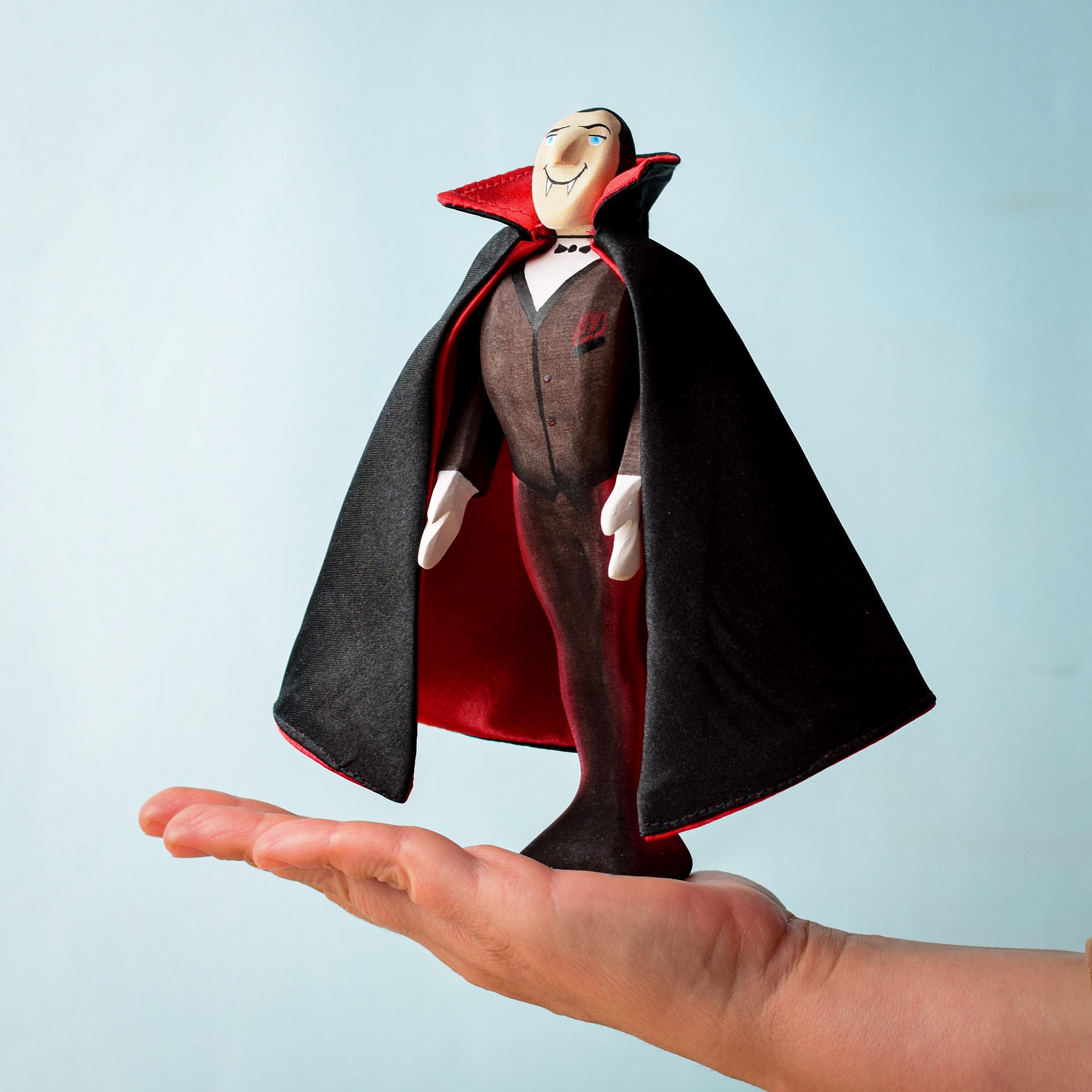 Handmade Wooden Count Dracula Figurine | Waldorf Halloween Vampire