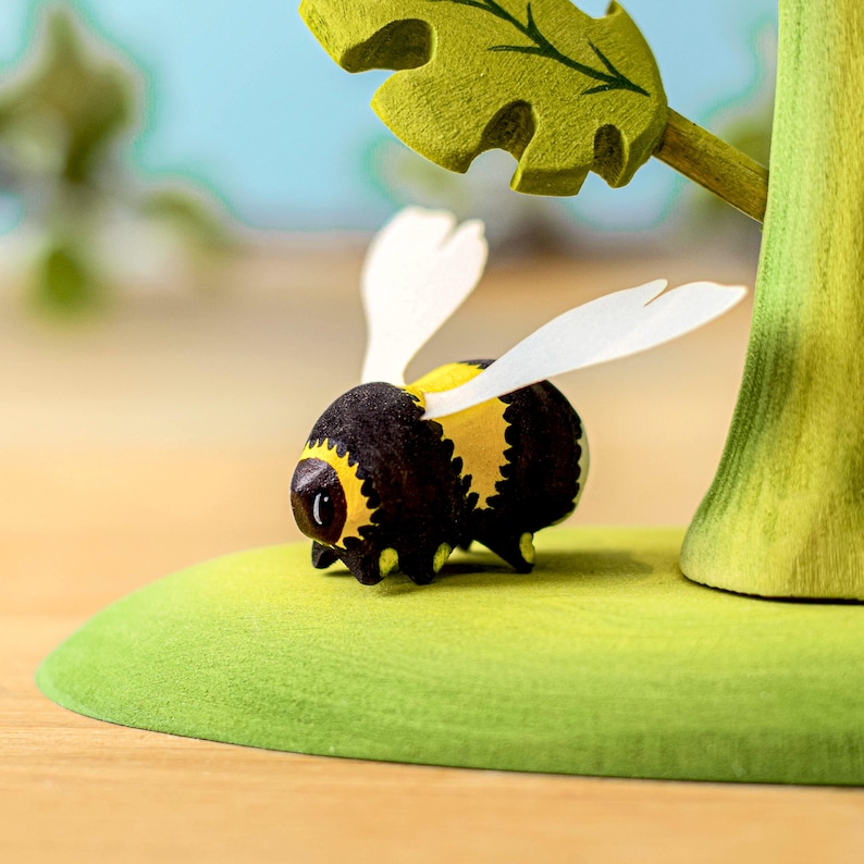 Wooden BumbleBee Figure Handmade, Eco-Friendly Waldorf Toy image 8