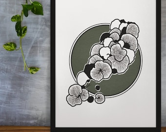 Fungi Art | Printable Wall Art | Digital Download | Mushroom Art | Nature | Fungi Illustration | Mushroom Decor | Minimalist | Digital Print