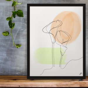 Minimalist Abstract Line Art Calla Lilies | Flower Art | Printable Art | Digital Art Print |  Digital Download | Digital Print
